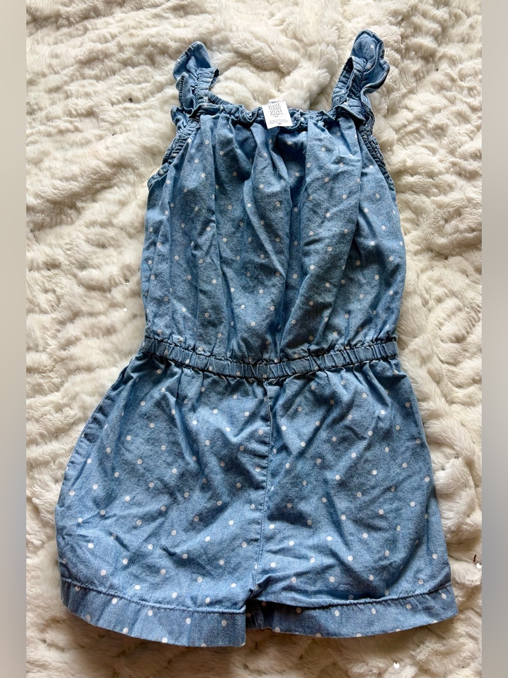 Just One You by Carter’s Girls Blue & White Polka Dot Romper Size 4T